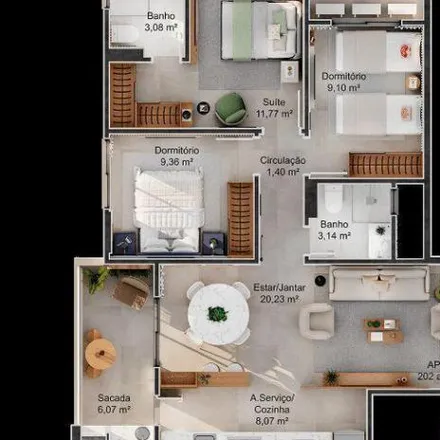 Buy this 3 bed apartment on Rua Laudelino Souza Filho in Barreiros, São José - SC