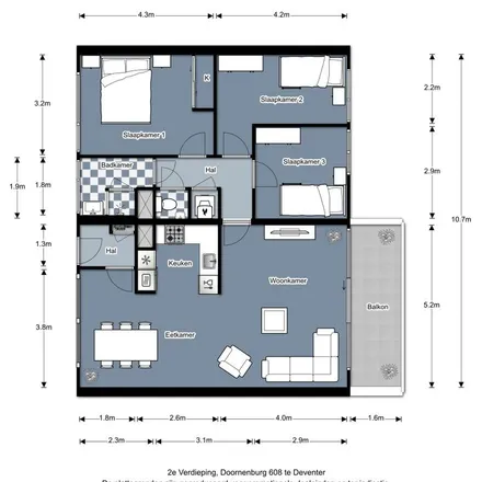 Rent this 4 bed apartment on Doornenburg 702 in 7423 BT Deventer, Netherlands