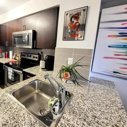 Rent this 1 bed condo on Wallace Emerson in Toronto, ON M6H 0C2