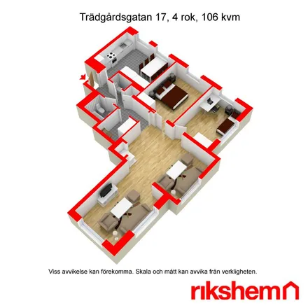Rent this 3 bed apartment on Pizzeria Neptun in Trädgårdsgatan, 602 24 Norrköping
