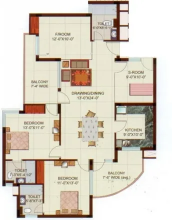 Rent this 3 bed apartment on unnamed road in Sahibzada Ajit Singh Nagar, Bhabat - 140603