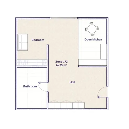 Rent this 1 bed apartment on Generała Jana Henryka Dąbrowskiego 14 in 30-532 Krakow, Poland