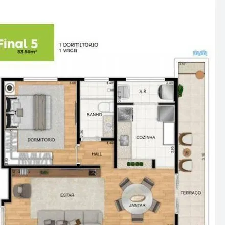 Buy this 1 bed apartment on Rua Mem de Sá in Aviação, Praia Grande - SP
