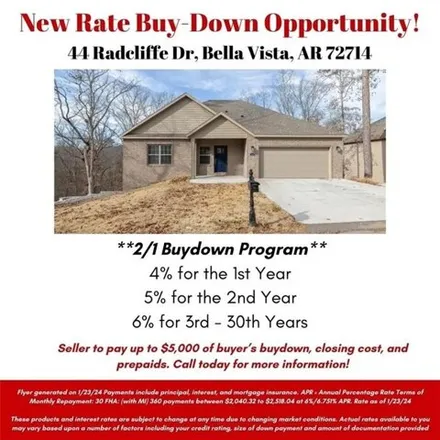Buy this 3 bed house on 44 Radcliffe Drive in Bella Vista, AR 72714