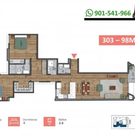 Buy this 2 bed apartment on Estación Malecón Cisneros - Calle Trípoli in Ciclovía Malecón Cisneros, Miraflores