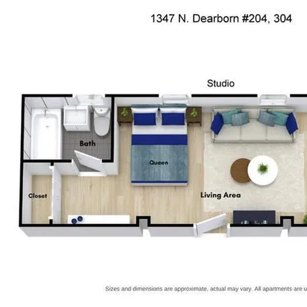 Rent this studio apartment on 1347 N Dearborn St