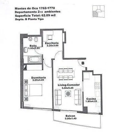 Rent this 2 bed apartment on Avenida Manuel A. Montes de Oca 1730 in Barracas, C1269 ABF Buenos Aires
