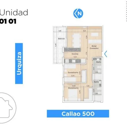 Buy this 2 bed apartment on Justo José de Urquiza 2699 in Alberto Olmedo, 2000 Rosario