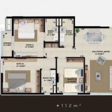 Buy this 3 bed apartment on Colégio Objetivo in Rua 25 Norte 03, Águas Claras - Federal District