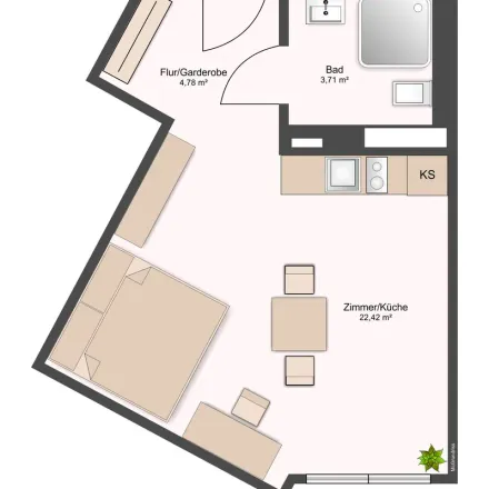 Rent this 1 bed apartment on Elisenstraße 23 in 01307 Dresden, Germany