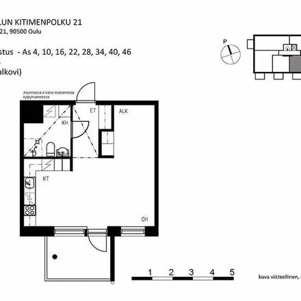Rent this 1 bed apartment on Kitimenpolku 21 in 90500 Oulu, Finland