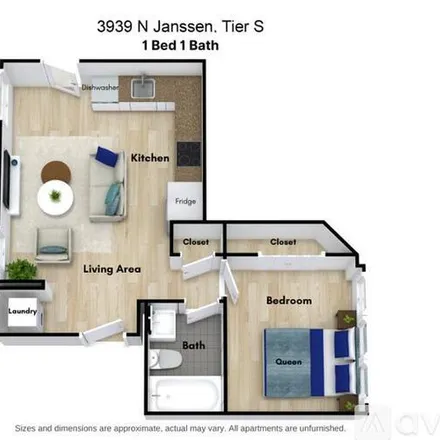 Rent this 1 bed apartment on 3939 N Janssen Ave