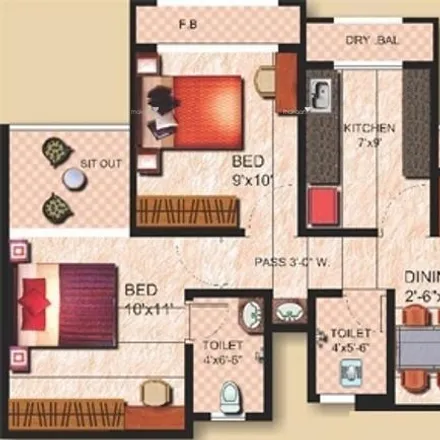 Rent this 2 bed apartment on unnamed road in Thane, Kulgaon Badlapur - 421503