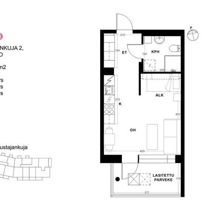 Rent this 1 bed apartment on Linnustajankuja 2 in 02700 Espoo, Finland