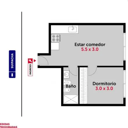 Rent this 1 bed apartment on Suipacha 774 in Alberto Olmedo, Rosario