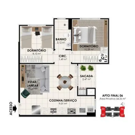 Buy this 2 bed apartment on Rua do Buganvília in Cidade Universitária Pedra Branca, Palhoça - SC