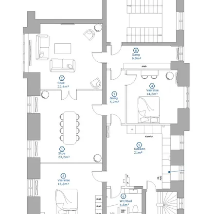 Rent this 4 bed apartment on Store Mølle Vej 7 in 2300 København S, Denmark