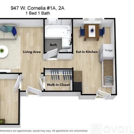 Rent this 1 bed apartment on 947 W Cornelia Ave
