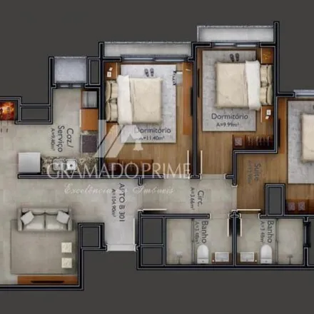 Buy this 2 bed apartment on Avenida Primeiro de Maio in Várzea Grande, Gramado - RS