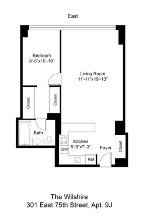 Buy this 1 bed apartment on 301 East 75th Street in New York, NY 10021