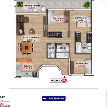 Buy this 3 bed apartment on 3 de Febrero 1151 in Rosario Centro, Rosario