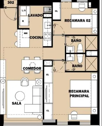 Buy this 2 bed apartment on Jose Guadalupe Zuno Hernandez in Avenida Chapultepec, Obrera