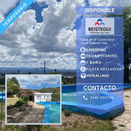Rent this 3 bed house on Juan Sebastián Bach in Departamento Punilla, Villa Carlos Paz