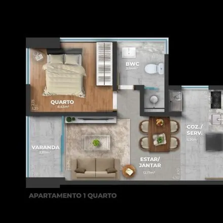 Buy this 1 bed apartment on Campus II - Centro Universitário Tabosa de Almeida - ASCES-UNITA in Avenida Portugal 584, Maurício de Nassau