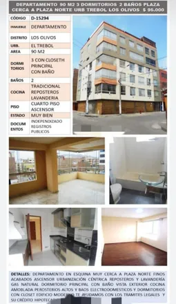 Buy this 3 bed apartment on Avenida Los Próceres de Huandoy in Los Olivos, Lima Metropolitan Area 15307
