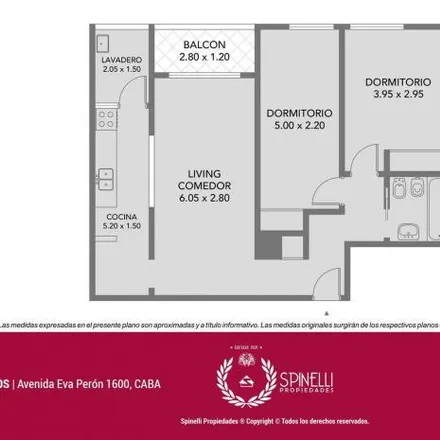 Buy this 2 bed apartment on Avenida Eva Perón 1656 in Parque Chacabuco, C1406 GZB Buenos Aires