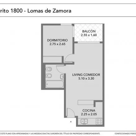 Buy this 1 bed apartment on Cerrito 1848 in Partido de Lomas de Zamora, 1835 Lomas de Zamora