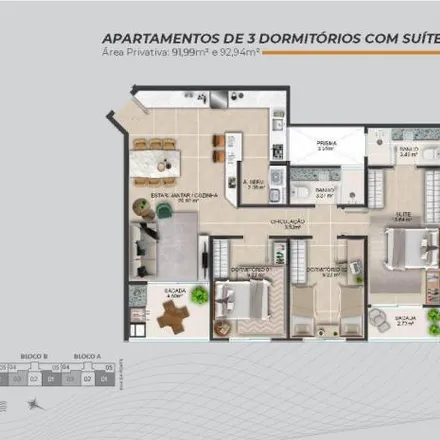 Buy this 3 bed apartment on Avenida Governador Ivo Silveira in Estreito, Florianópolis - SC