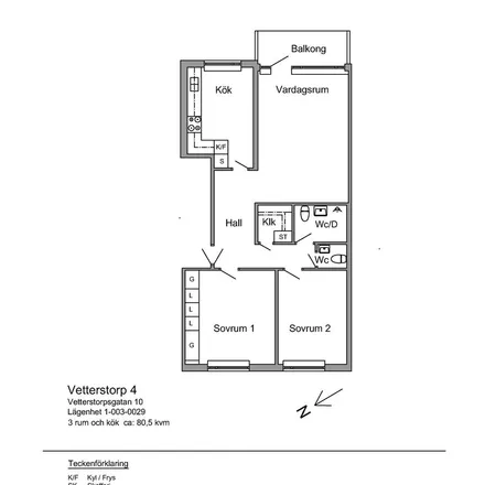 Rent this 3 bed apartment on Vetterstorpsgatan 10 in 724 62 Västerås, Sweden