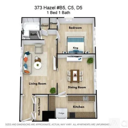 Rent this 1 bed apartment on 373 Hazel Ave