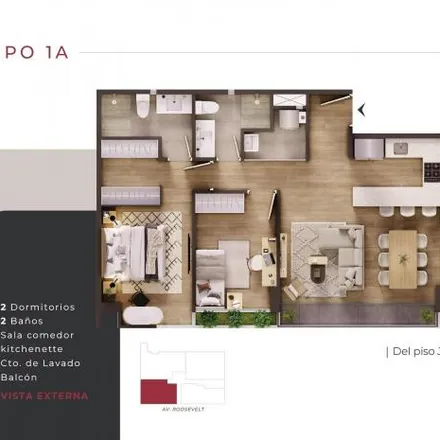 Buy this 2 bed apartment on Republic of Panama Avenue 6576 in Miraflores, Lima Metropolitan Area 15049