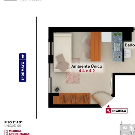 Buy this studio apartment on Primero de Mayo 1167 in Martin, Rosario