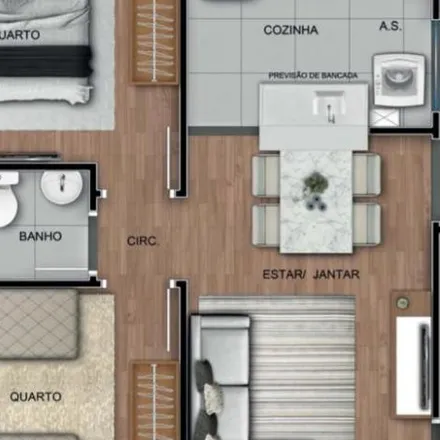 Rent this 2 bed apartment on Rua Maria Sobânia in Araucária - PR, 83708-440