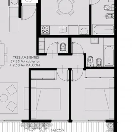 Buy this 2 bed apartment on 430 - Ernesto Sabato 3478 in Partido de Tres de Febrero, B1676 BYB Santos Lugares