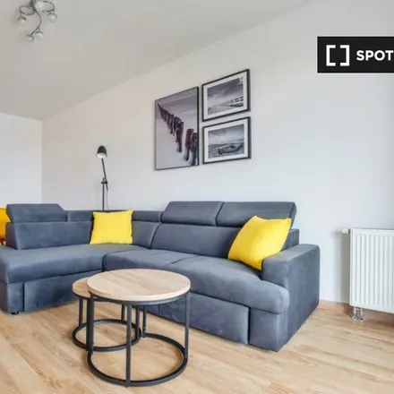 Rent this 1 bed apartment on Galeria Przymorze in Obrońców Wybrzeża 1, 80-398 Gdansk