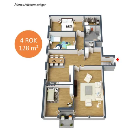 Rent this 4 bed apartment on Västermovägen 21 in 732 49 Arboga, Sweden