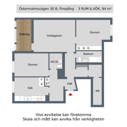 Rent this 3 bed apartment on Östermalmsvägen in 612 40 Finspång, Sweden