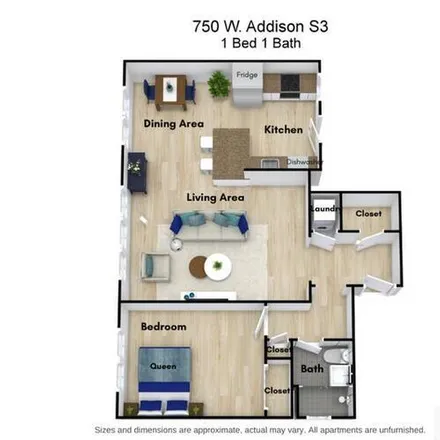 Rent this 1 bed apartment on 750 W Addison St