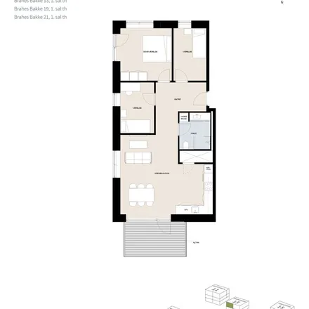 Rent this 4 bed apartment on Brahesbakke 19 in 8700 Horsens, Denmark