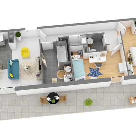 Rent this 3 bed apartment on Bâtiment A in Rue de Préaux, 76160 Darnétal