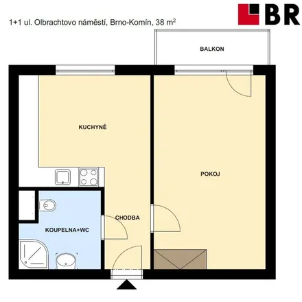 Rent this 2 bed apartment on Olbrachtovo náměstí 797/2 in 624 00 Brno, Czechia
