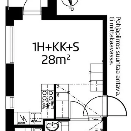 Rent this 1 bed apartment on Rautatienkatu 74 in 90120 Oulu, Finland