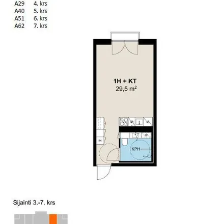 Rent this 1 bed apartment on Keskuskatu 16 in 11100 Riihimäki, Finland