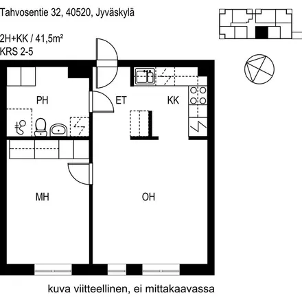 Rent this 2 bed apartment on Tahvosentie 32 in 40400 Jyväskylä, Finland