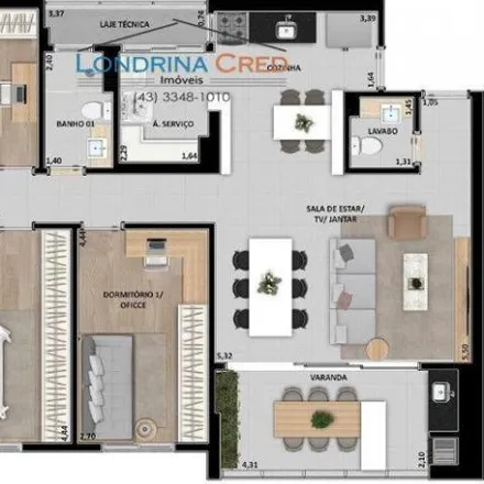 Buy this 3 bed apartment on Avenida Doutor Adhemar Pereira de Barros in Tucanos, Londrina - PR