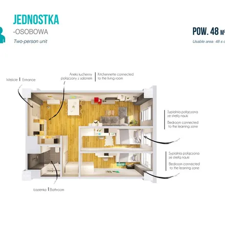 Rent this 2 bed apartment on Tadeusza Romanowicza 11 in 30-702 Krakow, Poland